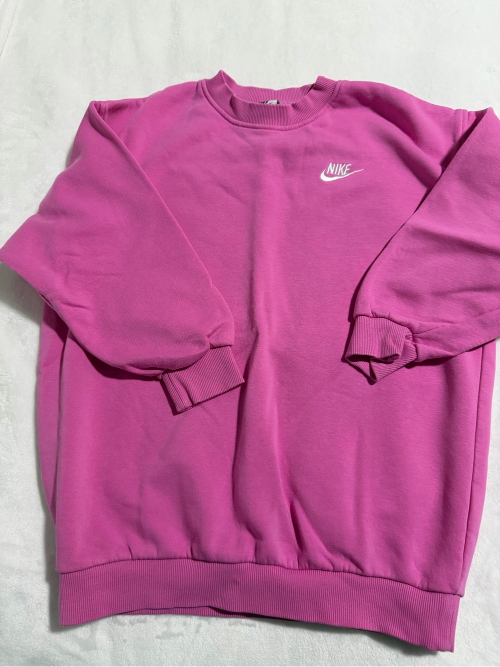 Nike Kids Pink Crewneck Sweatshirt with White Swoosh